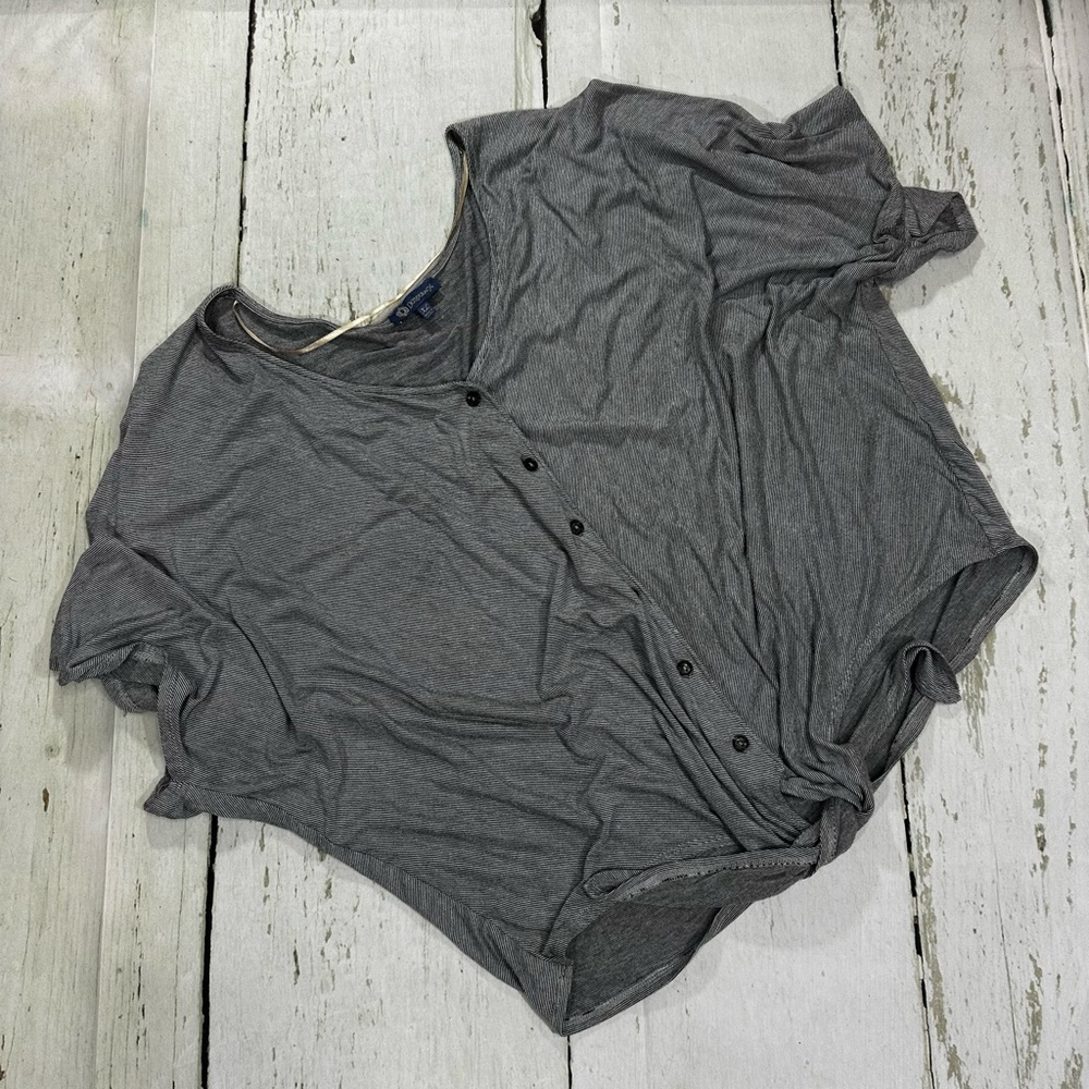 Democracy Button down knit front top size XL